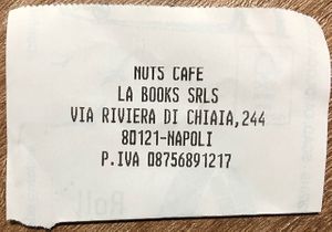 Name and address. at Nuts Cafe in Naples