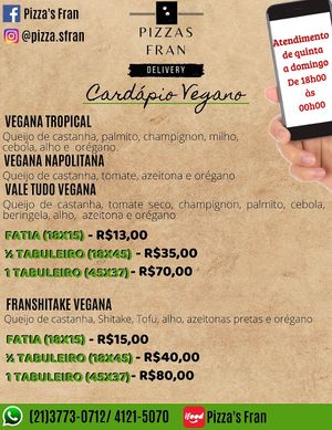 E ainda tem pizza doce. at Pizza's Fran - Maybe closed in Nova Iguacu