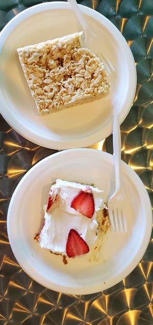 Banana Split Dessert and Rice Crispy Treat at Blissful Burgers in San Antonio