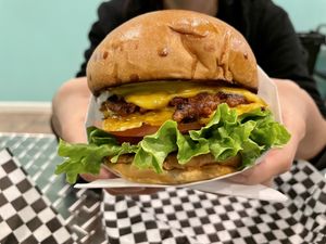 The Classic 😍 at Blissful Burgers in San Antonio