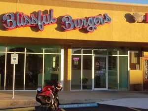 Outside at Blissful Burgers in San Antonio