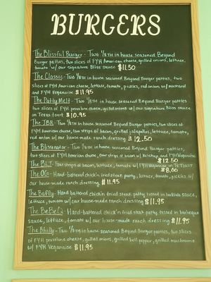 Menu at Blissful Burgers in San Antonio