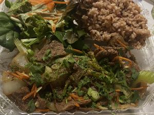 Happy Mongolian  at Loving Hut in Huntington Beach