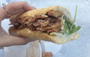 garlic chicken bahn mi  at Loving Hut in Huntington Beach