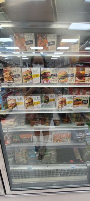 Vegan frozen foods at Sahara Mart - downtown in Bloomington