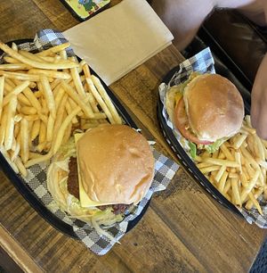 Vegan burgers  at The Mayfair   in Sandy Bay