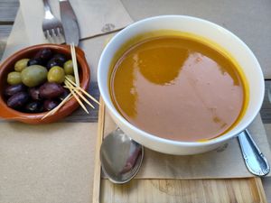 Soup of the day - butternut squash at Mana in Ghent