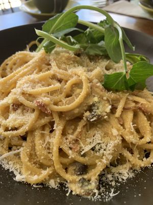 Carbonara. Very good  at The Green Edge Cafe and Store in Windsor