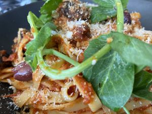 Fettuccine Puttanesca - delicious  at The Green Edge Cafe and Store in Windsor