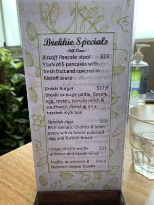 Brekkie Specials at The Green Edge Cafe and Store in Windsor