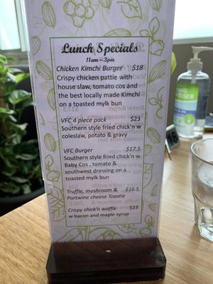 Lunch specials at The Green Edge Cafe and Store in Windsor