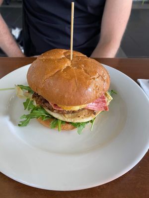 Brekky burger at The Green Edge Cafe and Store in Windsor