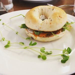 Vegan Salmon Bagel at The Green Edge Cafe and Store in Windsor