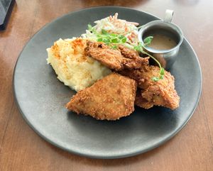 VFC, Mash, Coleslaw and Gravy at The Green Edge Cafe and Store in Windsor