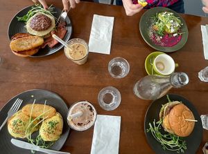 eggs benedict, avo smash, breakkie burgers, frappes   at The Green Edge Cafe and Store in Windsor