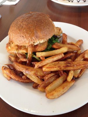 Satay burger at The Green Edge Cafe and Store in Windsor