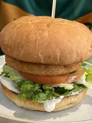 Chicken burger  at The Green Edge Cafe and Store in Windsor