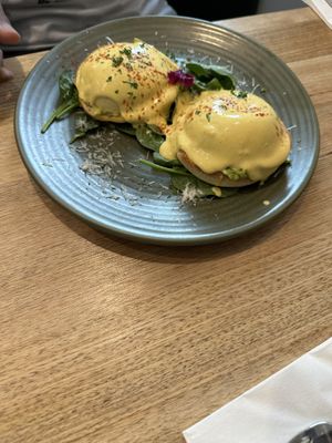 Egg benedict  at The Green Edge Cafe and Store in Windsor