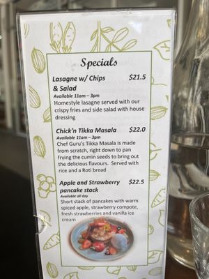 Specials - food (on 19 May 2023)  at The Green Edge Cafe and Store in Windsor