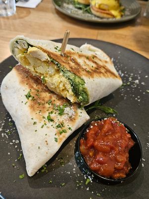 Brekkie wrap at The Green Edge Cafe and Store in Windsor