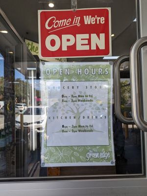 hours (June 2023) at The Green Edge Cafe and Store in Windsor