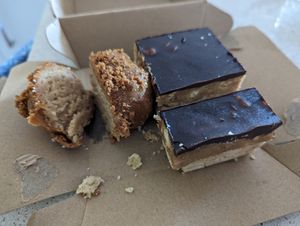 Biscoff cake truffle and Snickers slice at The Green Edge Cafe and Store in Windsor