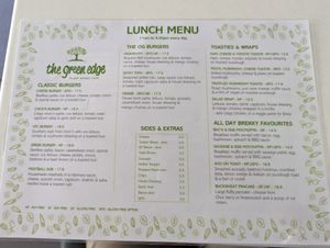 Lunch menu 2 at The Green Edge Cafe and Store in Windsor