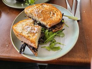 Truffled mushroom sandwhich at The Green Edge Cafe and Store in Windsor
