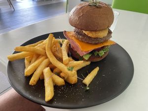 Origin burger   at The Green Edge Cafe and Store in Windsor