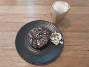 Choc cookie and butterscotch soy late.  at The Green Edge Cafe and Store in Windsor