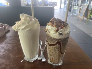 White choc mallow Easter egg frappe & bunnycomb frappe  at The Green Edge Cafe and Store in Windsor