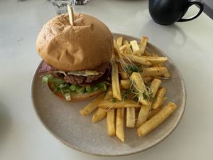 Burger  at The Green Edge Cafe and Store in Windsor