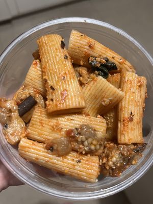 Eggplant pasta salad from the deli   at The Green Edge Cafe and Store in Windsor