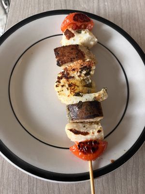 Seafood skewer  at The Green Edge Cafe and Store in Windsor