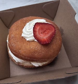 Strawberry and cream donut   at The Green Edge Cafe and Store in Windsor