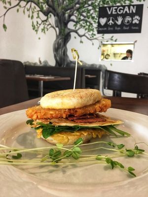 Bacon and egg McMuffin  at The Green Edge Cafe and Store in Windsor