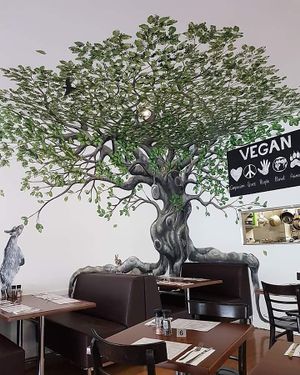 I love this mural. at The Green Edge Cafe and Store in Windsor