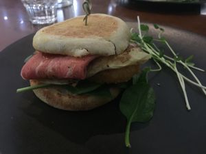 Bac’n & Egg MocMuffin, absolutely incredible.  at The Green Edge Cafe and Store in Windsor