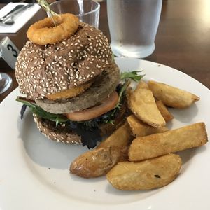 Angry mooless burger  at The Green Edge Cafe and Store in Windsor