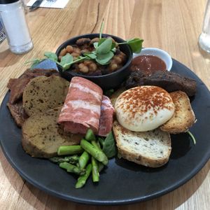 Mixed Grill. (Tomato swapped for Asparagus) Great selection if you’re a bit hungry. Or step up to the big brekky if you want a little more/plan to share.  at The Green Edge Cafe and Store in Windsor