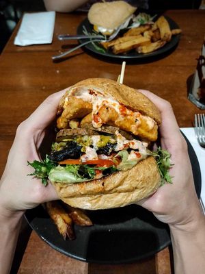 Big burger! at The Green Edge Cafe and Store in Windsor