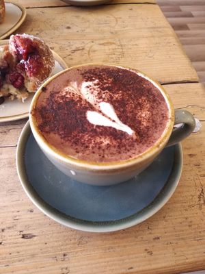Vegan hot choc at Down to Earth Coffee in Brighton