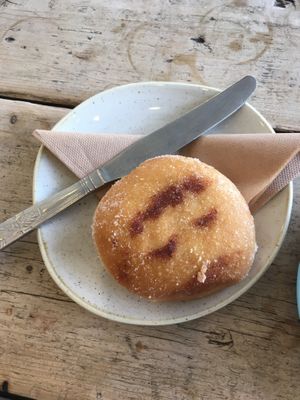 Pumpkin spice doughnut  at Down to Earth Coffee in Brighton