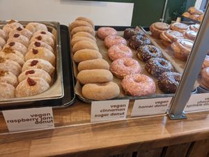 Vegan doughnuts at Down to Earth Coffee in Brighton