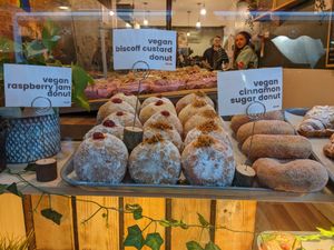 Vegan doughnuts at Down to Earth Coffee in Brighton