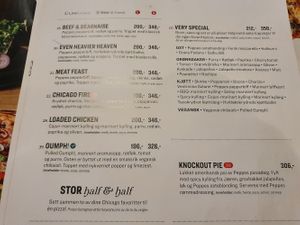 Menu at Peppes Pizza in Narvik