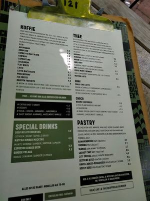 Menu as of 11 june 2022 at Coffeelab in Nijmegen