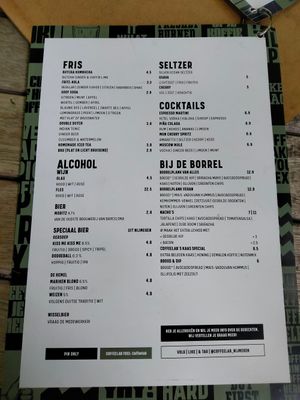 Menu as of 11 june 2022 at Coffeelab in Nijmegen