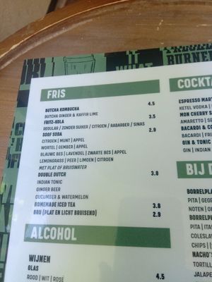 Soft drinks menu at Coffeelab in Nijmegen