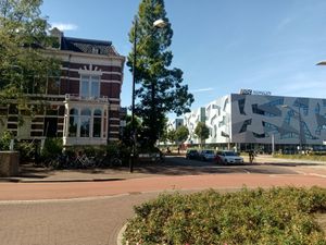 Outside the building from across the street at Coffeelab in Nijmegen